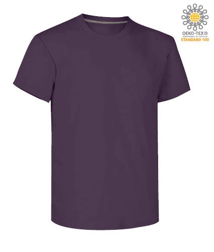 Man short sleeved crew neck cotton T-shirt, color vilet indigo
