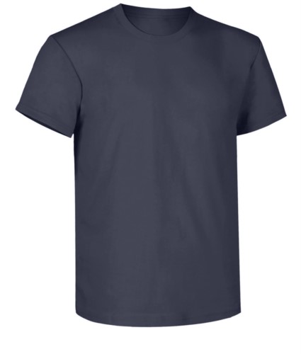 T-shirt, ribbed collar with elastane, color navy blue
