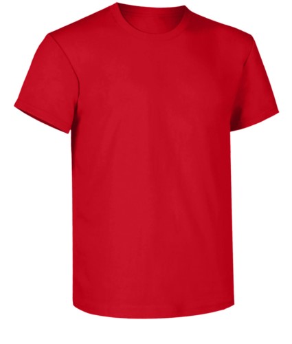 T-shirt, ribbed collar with elastane, color red

