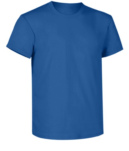 T-shirt, ribbed collar with elastane, color royal blue