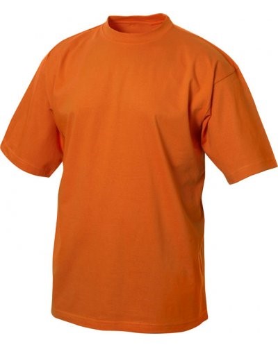 T-shirt, ribbed collar with elastane, color orange