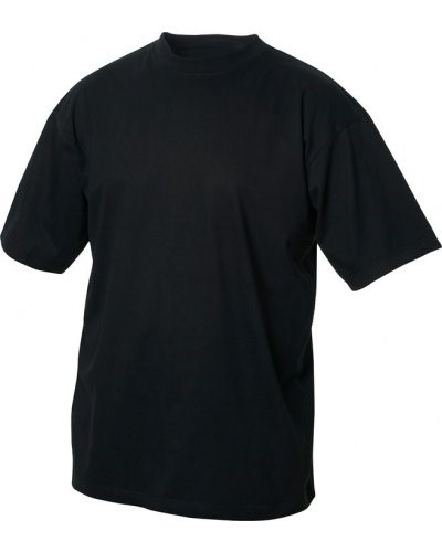T-shirt, ribbed collar with elastane, color black
