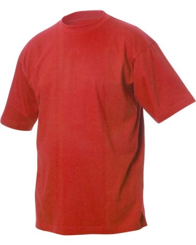 T-shirt, ribbed collar with elastane, color red