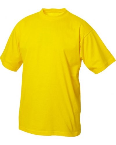 T-shirt, ribbed collar with elastane, color yellow

