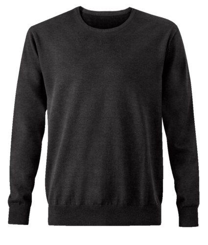 Men crew neck pullover, long sleeves, ribs on the lower edges and cuffs, cotton and acrylic fabric
color grey
