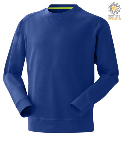 blue men round neck work sweatshirt