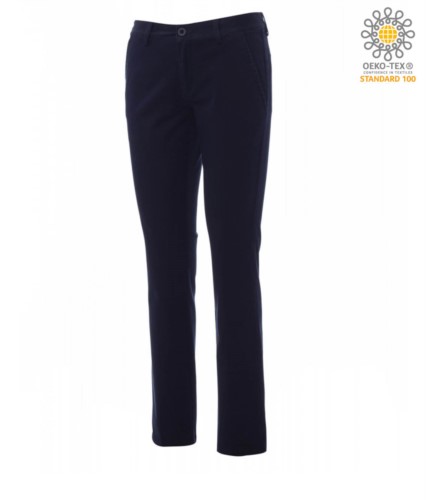 Women stretch pants, classic fit, multiseason, color navy blue