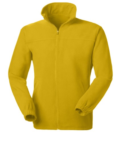 Long zip anti-pilling fleece with two pockets. Colour sunflower
