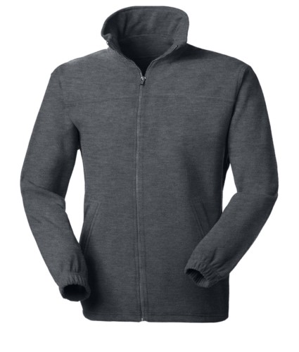 Long zip anti-pilling fleece with two pockets. Colour anthracite