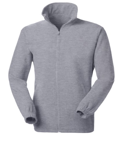 Long zip anti-pilling fleece with two pockets. Colour melange grey

