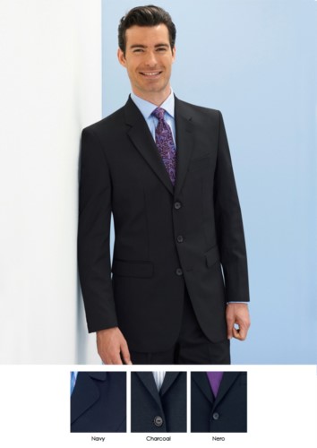 Elegant man jacket for elegant work uniform. Polyester and wool fabric, crease resistant. 3button closure. Two side pockets. Get a free quote.
