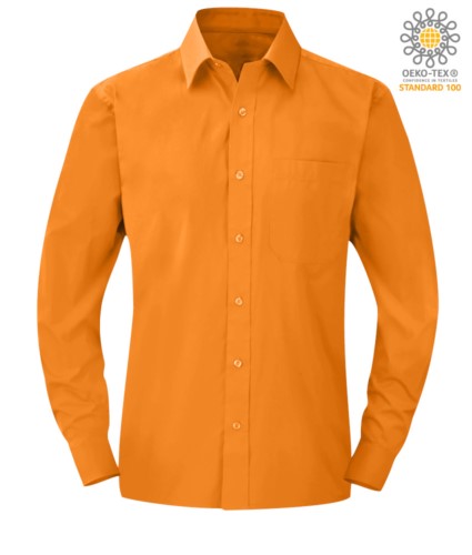 men long sleeved shirt orange color for professional use