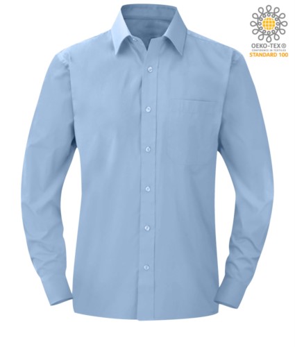 men long sleeved shirt Bright Sky color for professional use