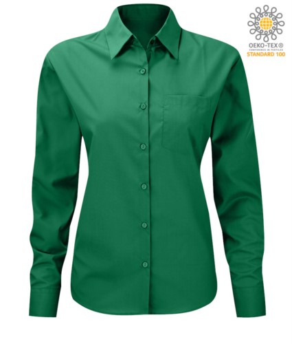 women long sleeved shirt for work uniform Green color