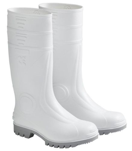 Food grade rubber boots, tank sole, non slip, anti phase, with excellent resistance to petrol and solvents, colour white
