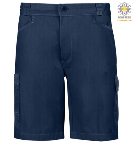 Ripstop tear proof shorts in fabric, multi-card. Colour: blue