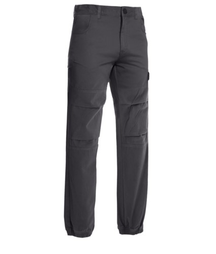 Multi pocket work trousers with stretch fabric, colour grey