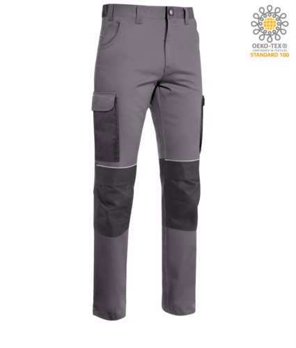 Multi pocket trousers in cordura with reinforced inserts in cordura, colour grey
