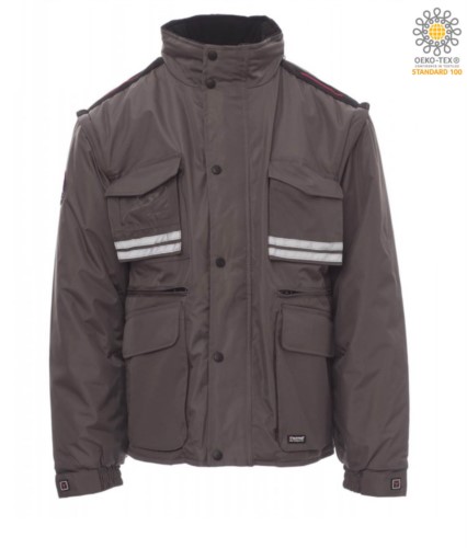 Padded jacket with detachable sleeves