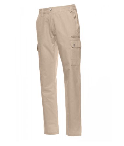 Multi season and multi pocket work trousers 100% Cotton. Colour khaki
