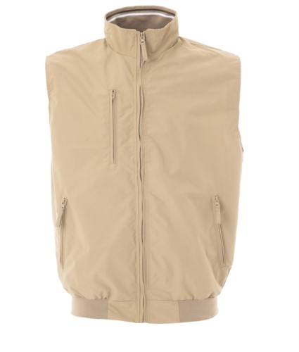 summer work vest multi pockets beige color 100% cotton