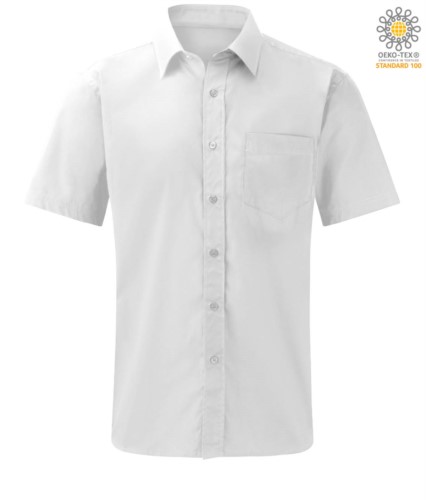 men short sleeve shirt for work uniform color White