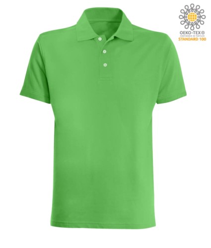 Short sleeved polo shirt in green jersey