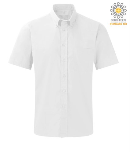 man short sleeve work uniform shirt white color