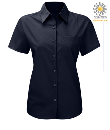 women shirt with short sleeves Blue