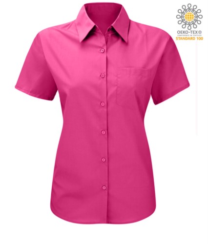 women shirt with short sleeves Fuchsia