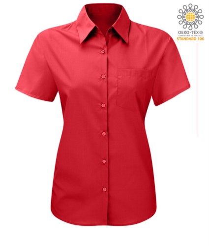 women shirt with short sleeves red