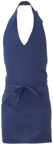 Apron with central single pocket, colour blue
