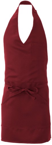 Apron with central single pocket, colour burgundy