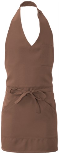 Apron with central single pocket, colour coffee