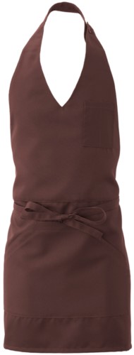 Apron with central single pocket, colour brown