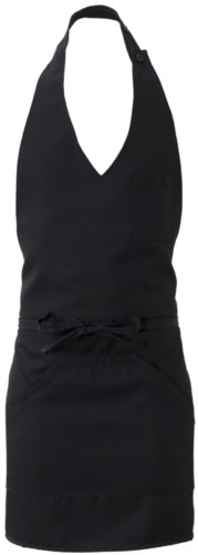 Apron with central single pocket, colour black