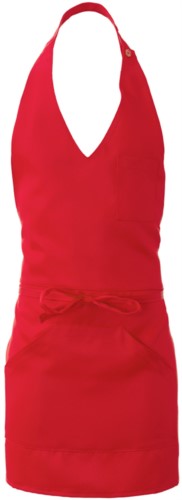 Apron with central single pocket, colour red