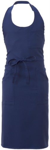 Apron with pockets and small pockets, in polyester, colour blue
