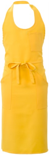 Apron with pockets and small pockets, in polyester, colour yellow