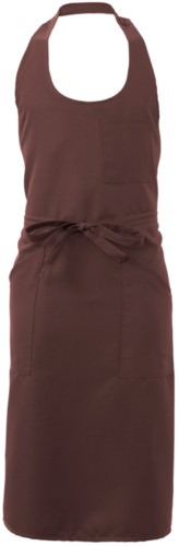 Apron with pockets and small pockets, in polyester, colour brown