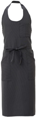 Apron with pockets and small pockets, in polyester, colour black ribbed