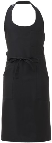 Apron with pockets and small pockets, in polyester, colour black
