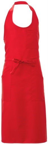 Apron with pockets and small pockets, in polyester, colour red