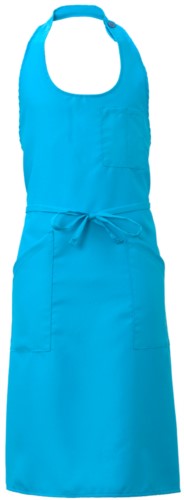 Apron with pockets and small pockets, in polyester, colour turquoise