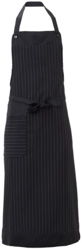 Apron with side pocket. Colour: black pinstripe