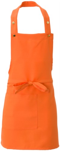 Apron with side pocket, in polyester, colour orange