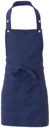Apron with side pocket, in polyester, colour blue