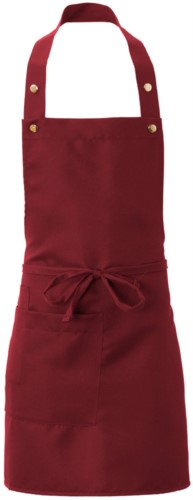 Apron with side pocket, in polyester, colour burgundy