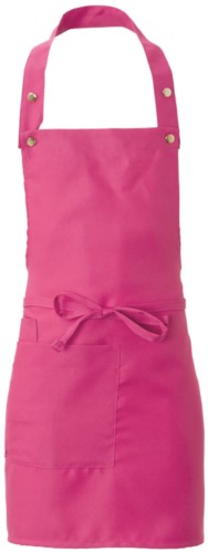 Apron with side pocket, in polyester, colour fuchsia