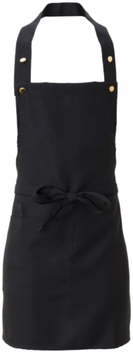 Apron with side pocket, in polyester, colour black